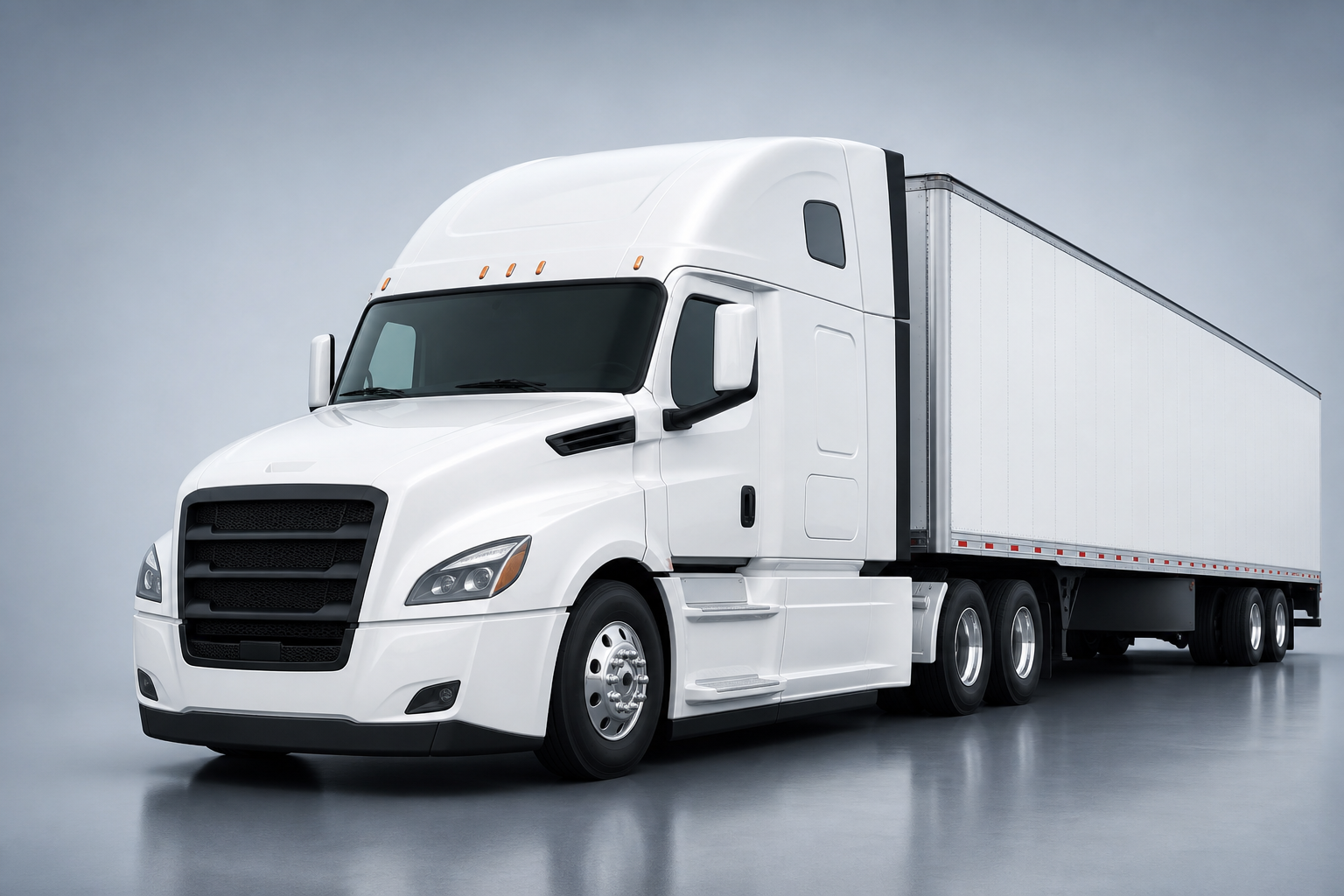 White semi-truck tractor trailer